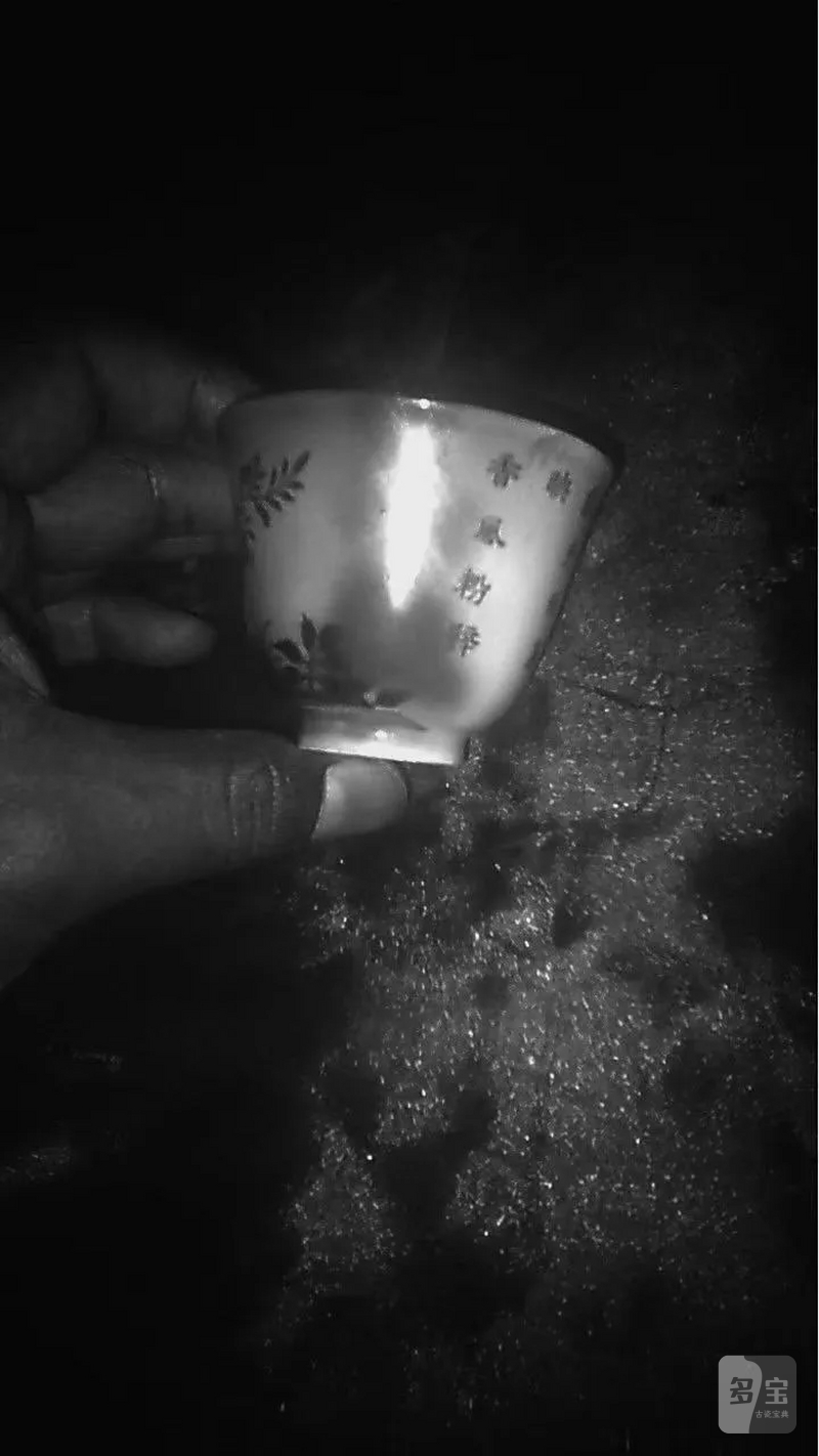 清道光 粉彩花卉诗文杯 - 图16